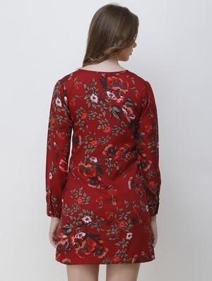 keyhole pleated floral dress - 16693595 - Standard Image - 3