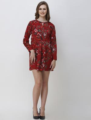 keyhole pleated floral dress - 16693595 - Standard Image - 4