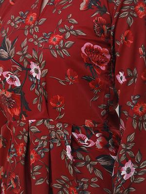 keyhole pleated floral dress - 16693595 - Standard Image - 5