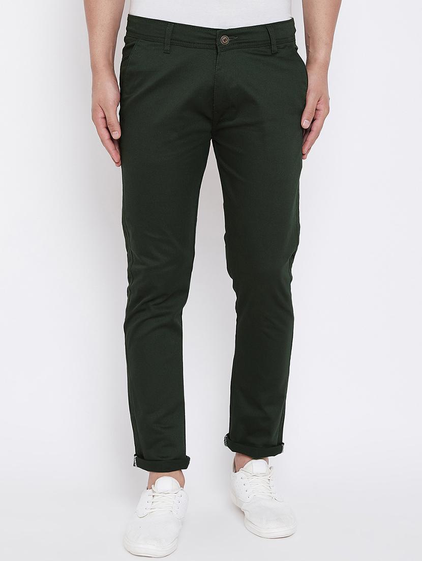 green solid chinos - 16693608 - Zoom Image - 1