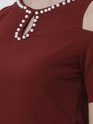 cold shoulder embellished tunic - 16693620 - Standard Image - 5
