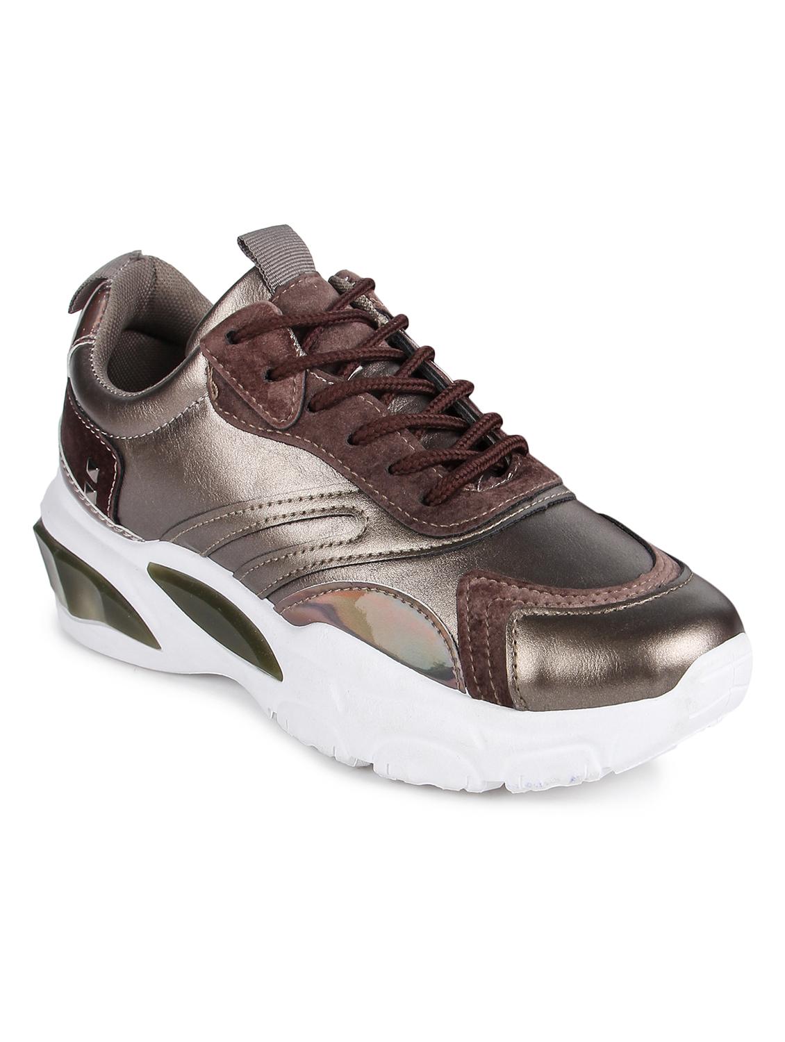 metallic leatherette laceup casual shoes - 16693725 - Zoom Image - 1