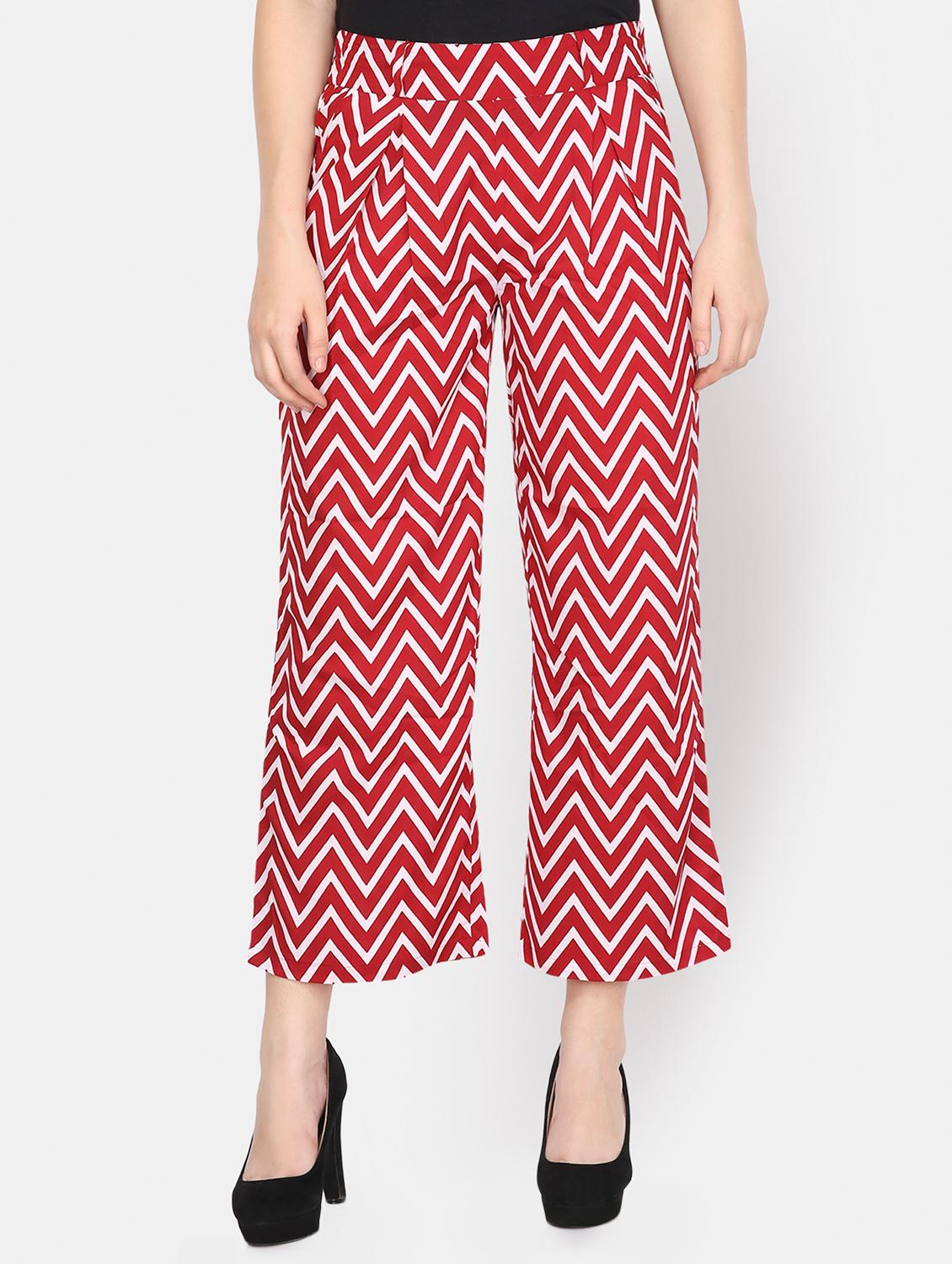 high rise chevron straight palazzo - 16693816 - Zoom Image - 1