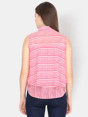 shirt collar striped top - 16693831 - Standard Image - 3