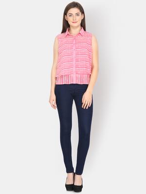 shirt collar striped top - 16693831 - Standard Image - 4