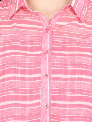 shirt collar striped top - 16693831 - Standard Image - 5