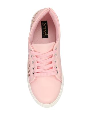 pink lace-up sneakers - 16694277 - Standard Image - 4