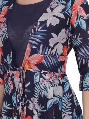 floral printed flared ethnic dress - 16694384 - Standard Image - 4