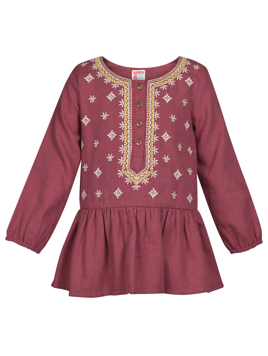 round neck embroidered frock - 16694444 - Zoom Image - 1