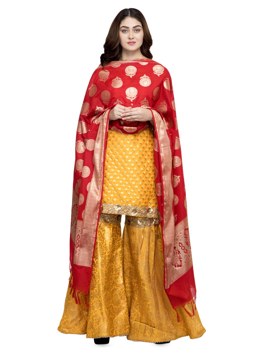 floral embroidered dupatta - 16694803 - Zoom Image - 1