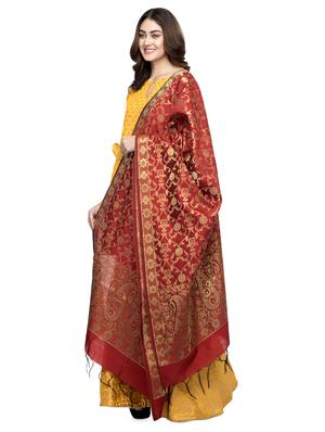 floral embroidered dupatta - 16694806 - Standard Image - 2