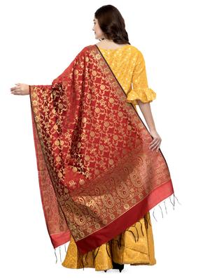 floral embroidered dupatta - 16694806 - Standard Image - 3