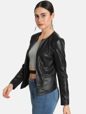 long sleeved leather jacket - 16694948 - Standard Image - 2