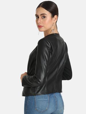 long sleeved leather jacket - 16694948 - Standard Image - 3