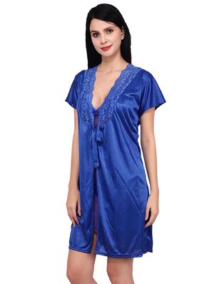 tie knot floral lace sleepwear robe - 16695020 - Standard Image - 2