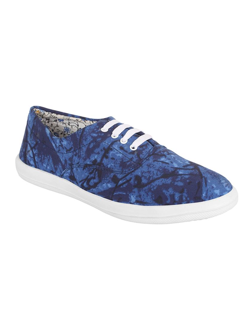 blue canvas lace up sneakers - 16695227 - Zoom Image - 1