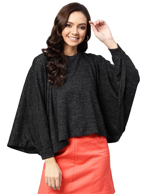 bat wing sleeved solid top - 16695271 - Standard Image - 1