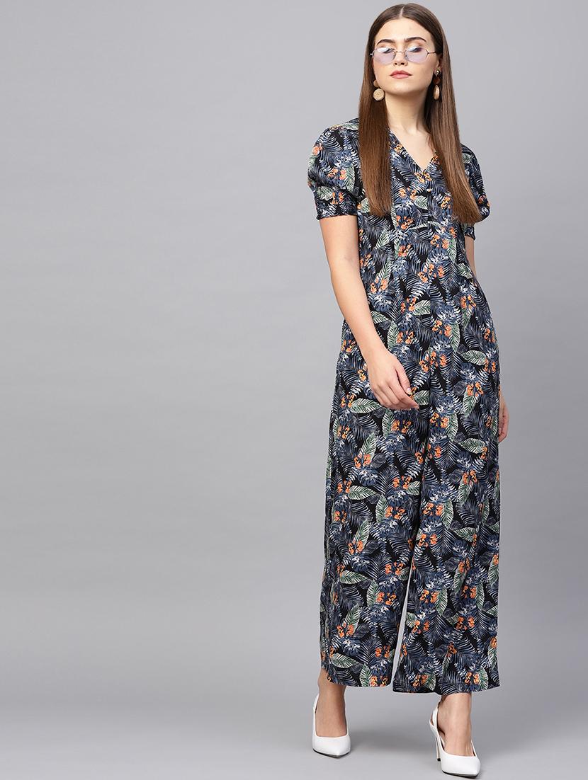 puff sleeved tropical jumpsuit - 16695289 - Zoom Image - 1