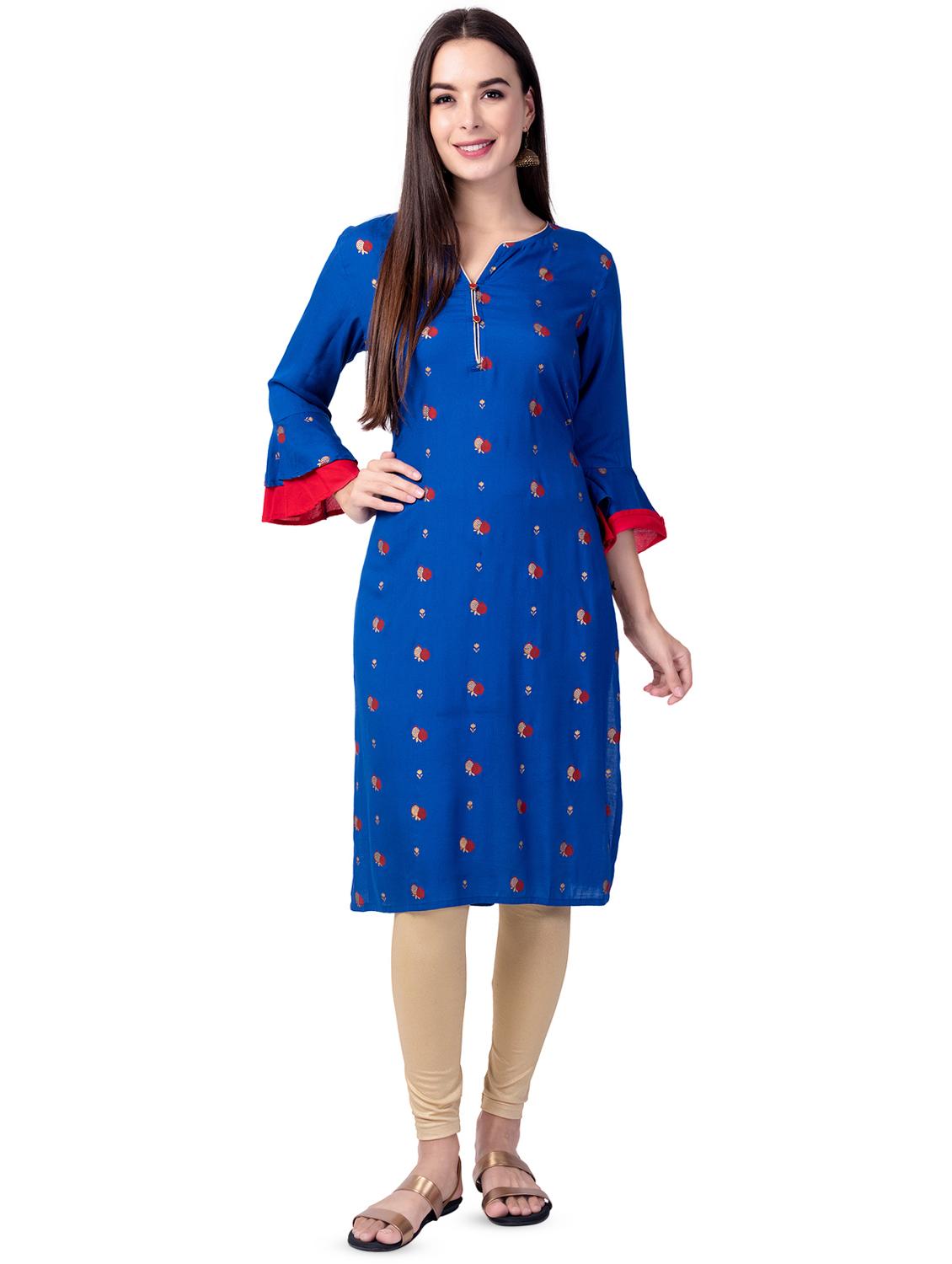 printed straight kurta - 16695479 - Zoom Image - 1