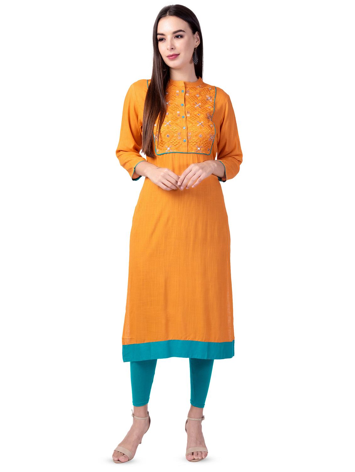 tonal embroidered straight kurta - 16695488 - Zoom Image - 1