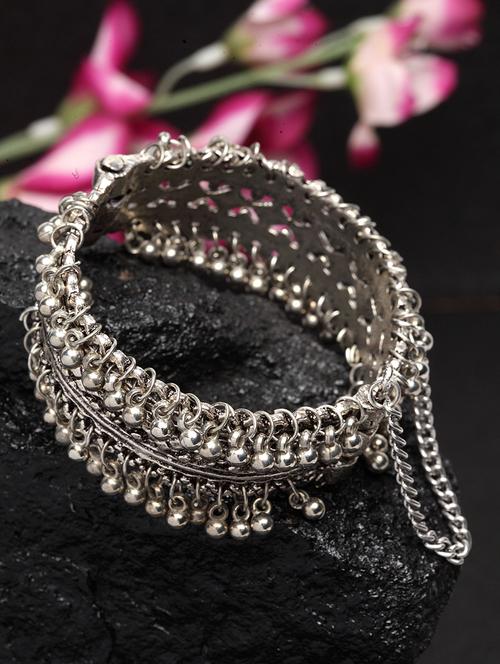 silver brass bangle bracelet - 16695502 - Standard Image - 1