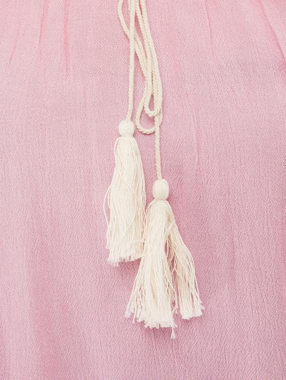 off shoulder contrast tassel tie up top - 16695795 - Zoom Image - 4