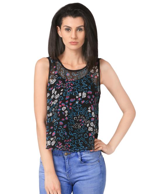 round neck animal print tank top - 16695808 - Standard Image - 1
