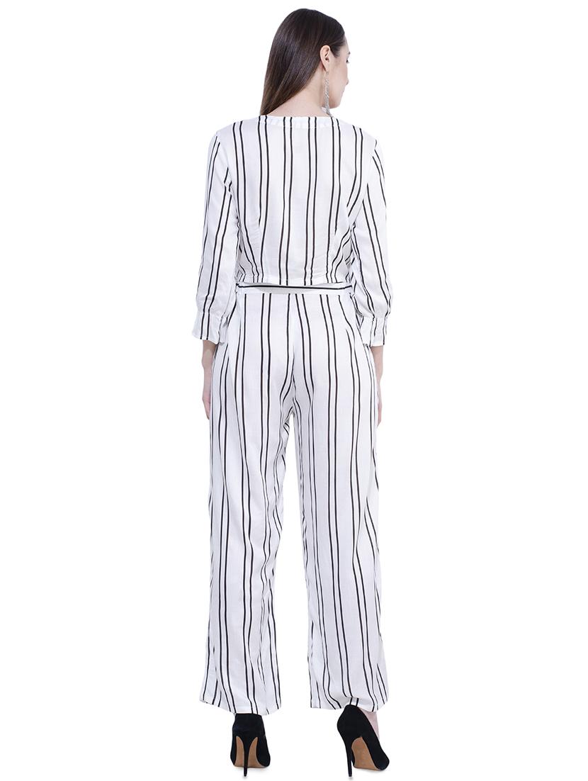 tie knot striped top and palazzo set - 16695814 - Zoom Image - 3