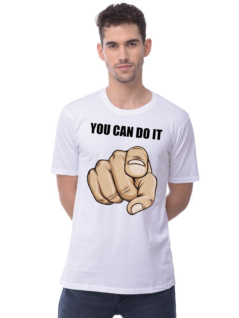 white typographic chest print t-shirt - 16695837 - Zoom Image - 1