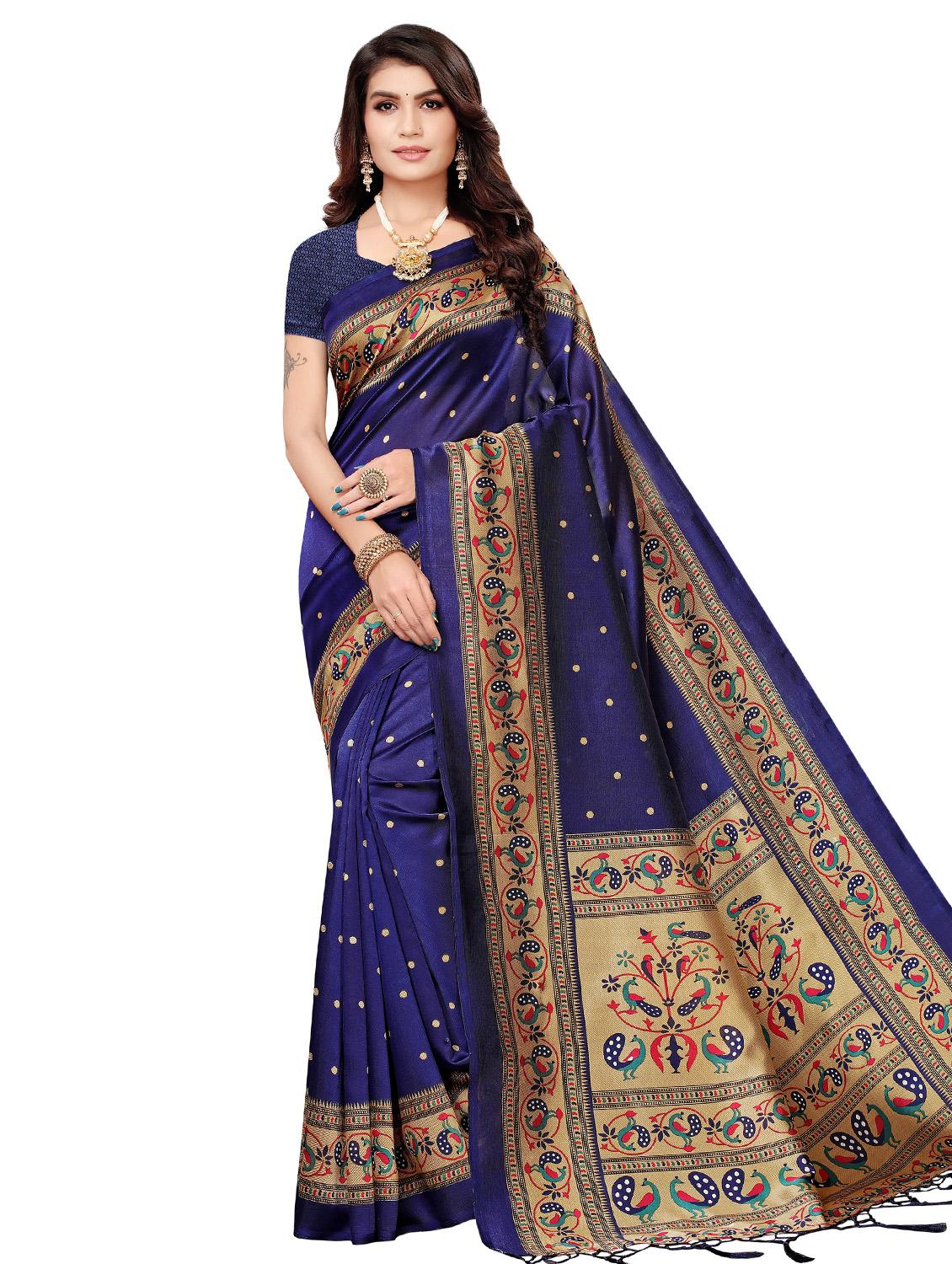 conversational printed bordered saree with blouse - 16695848 - Zoom Image - 1