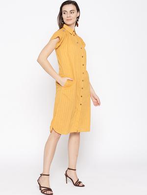 pocket detail striped a-line dress - 16695978 - Standard Image - 2