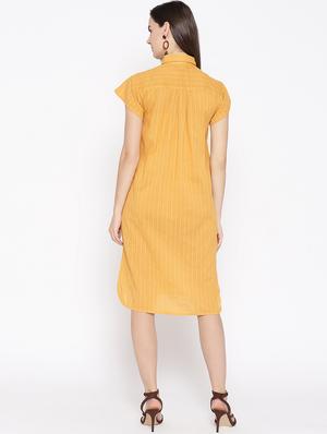 pocket detail striped a-line dress - 16695978 - Standard Image - 3