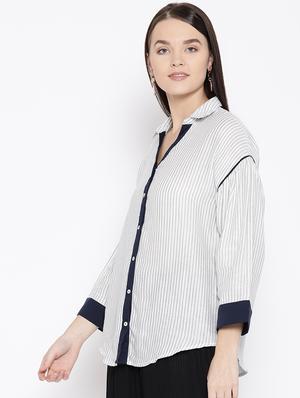 drop shoulder striped shirt - 16696157 - Standard Image - 2