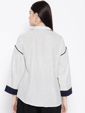drop shoulder striped shirt - 16696157 - Standard Image - 3