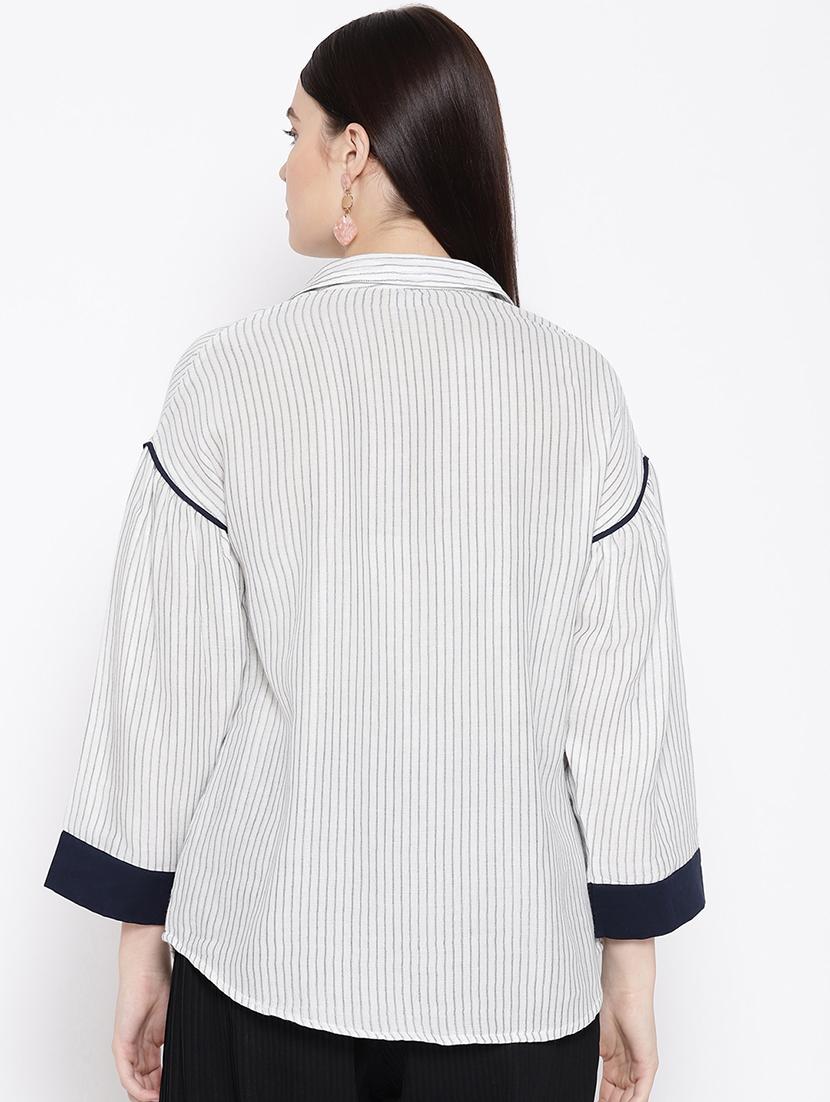 drop shoulder striped shirt - 16696157 - Zoom Image - 3