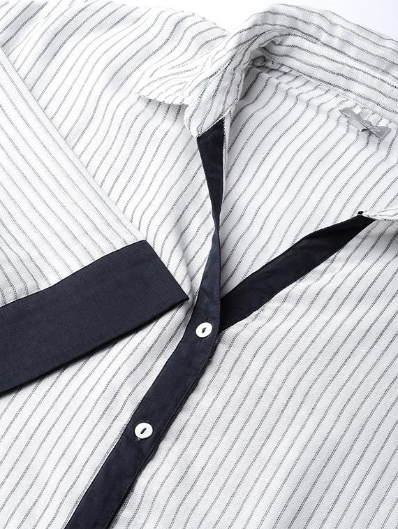 drop shoulder striped shirt - 16696157 - Zoom Image - 5