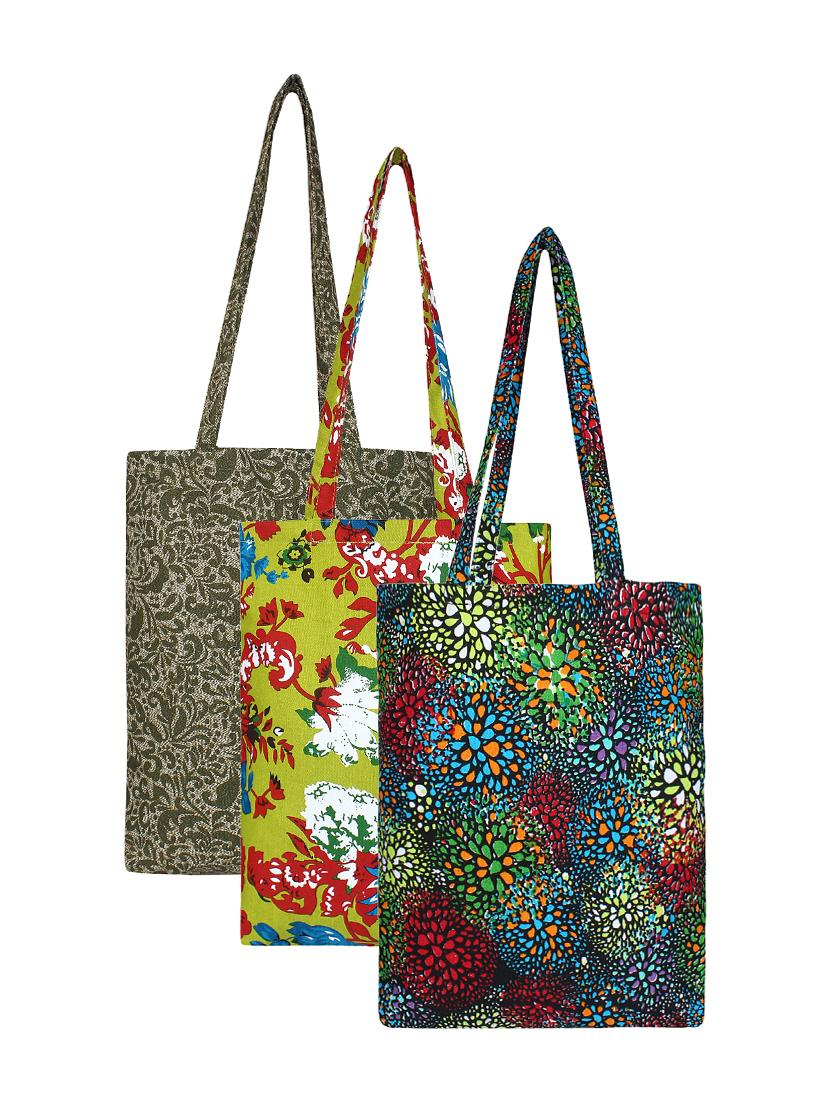 multi colored canvas combo shopping bag - 16696263 - Zoom Image - 1