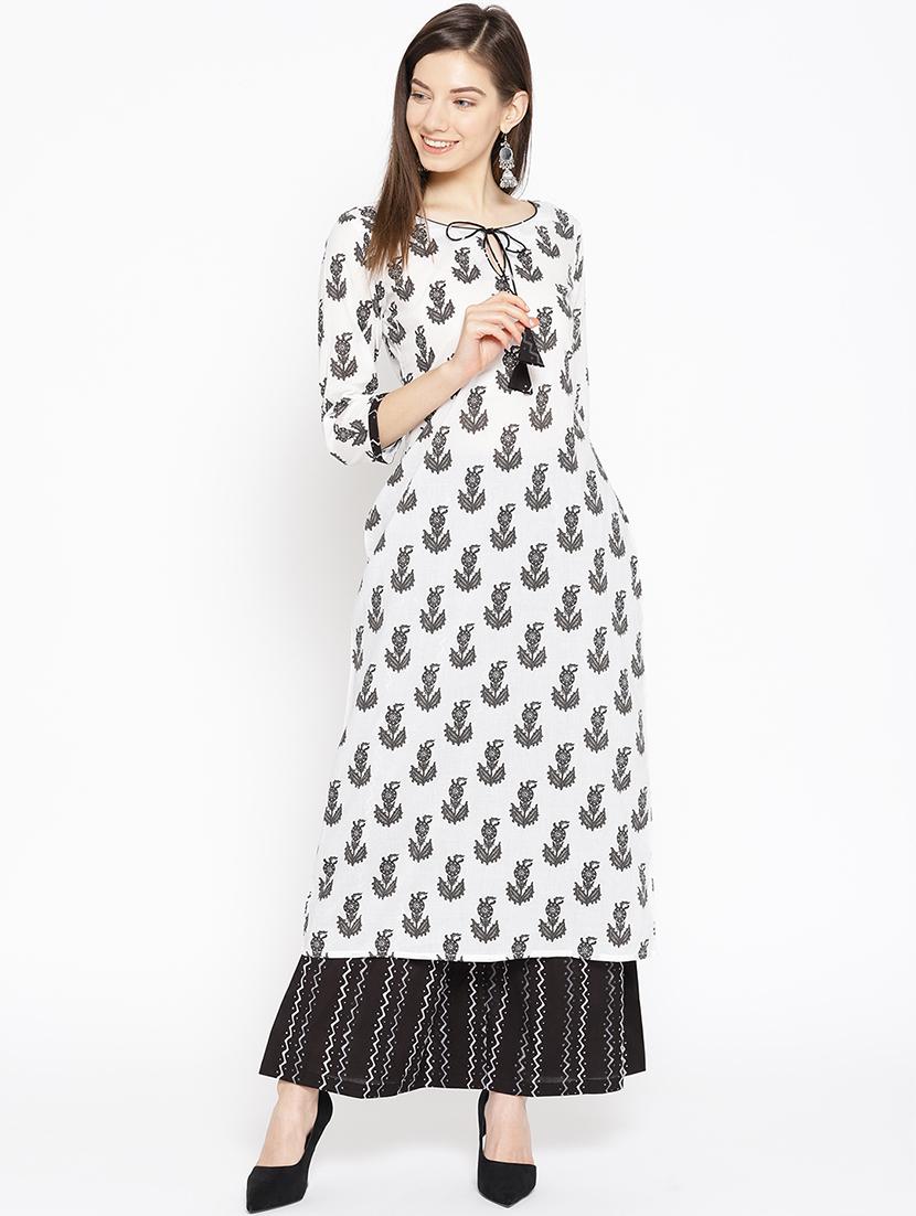 printed kurta palazzo set - 16696289 - Zoom Image - 1