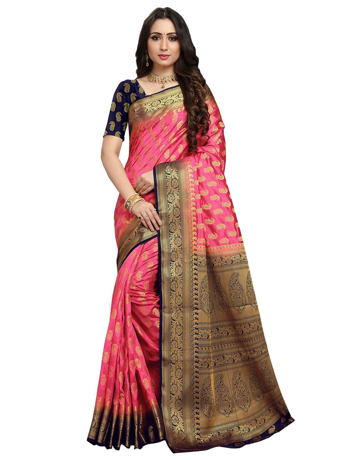 paisley kanjivaram saree with blouse - 16696658 - Zoom Image - 1