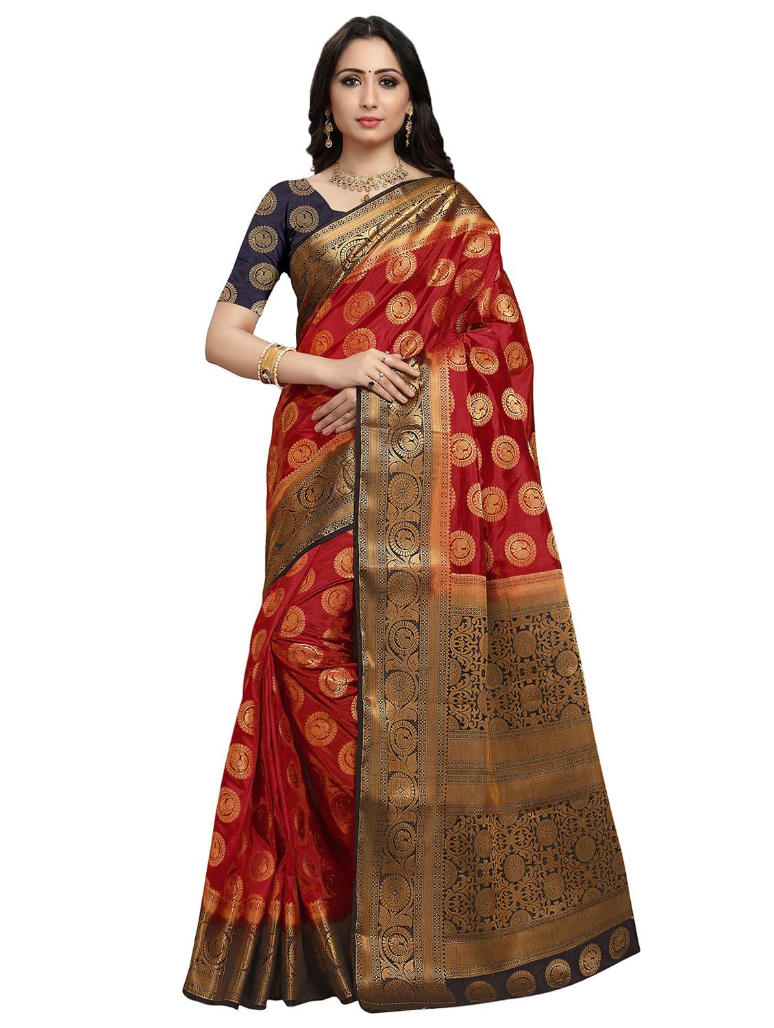 conversational kanjivaram saree with blouse - 16696669 - Zoom Image - 1