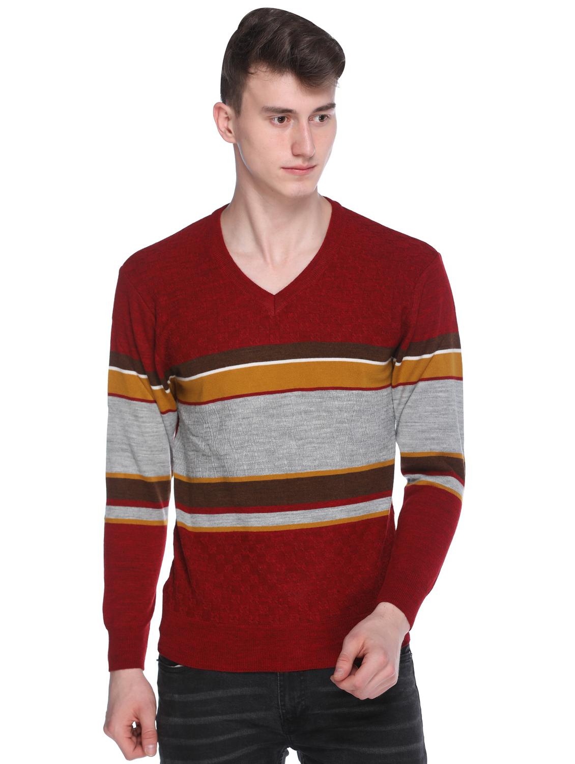 red color block pullover - 16696683 - Zoom Image - 1