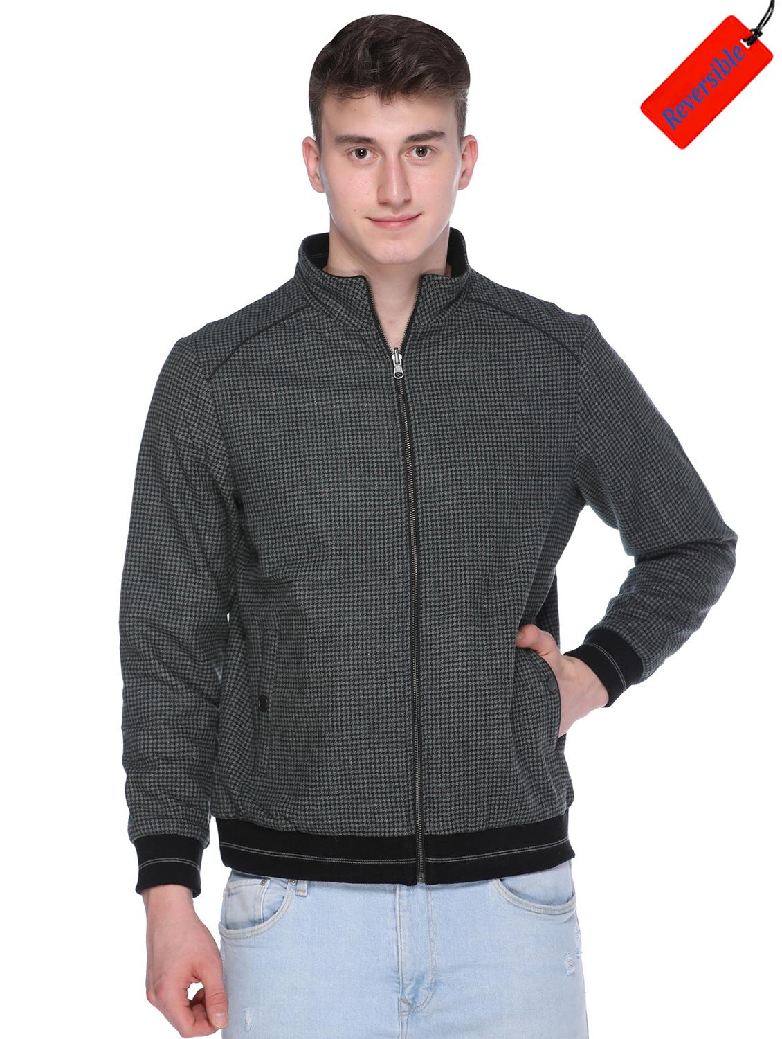 grey self design reversible casual jacket - 16696715 - Zoom Image - 1