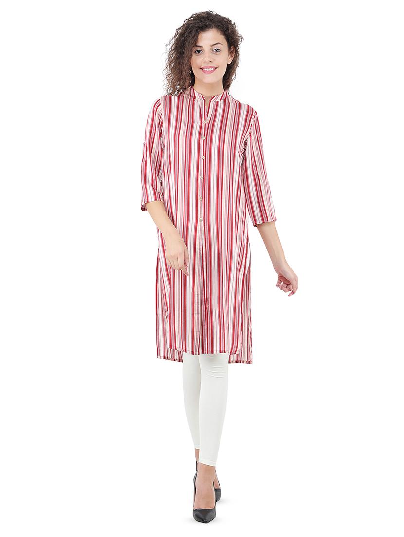 striped straight kurta - 16697419 - Zoom Image - 1
