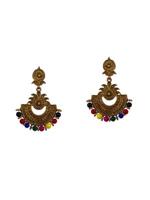 multi colored gold plated drop earring - 16697582 - Standard Image - 4