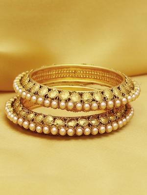gold pearl gold plated bangle - 16697881 - Standard Image - 2