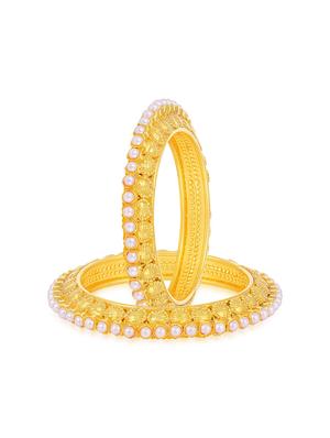 gold pearl gold plated bangle - 16697881 - Standard Image - 4