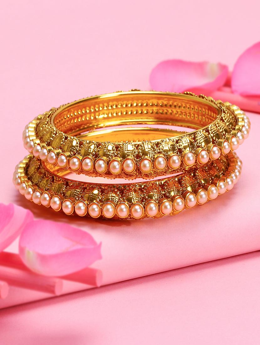 gold pearl gold plated bangle - 16697881 - Zoom Image - 1