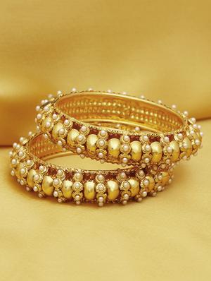 gold pearl gold plated bangle - 16697884 - Standard Image - 2