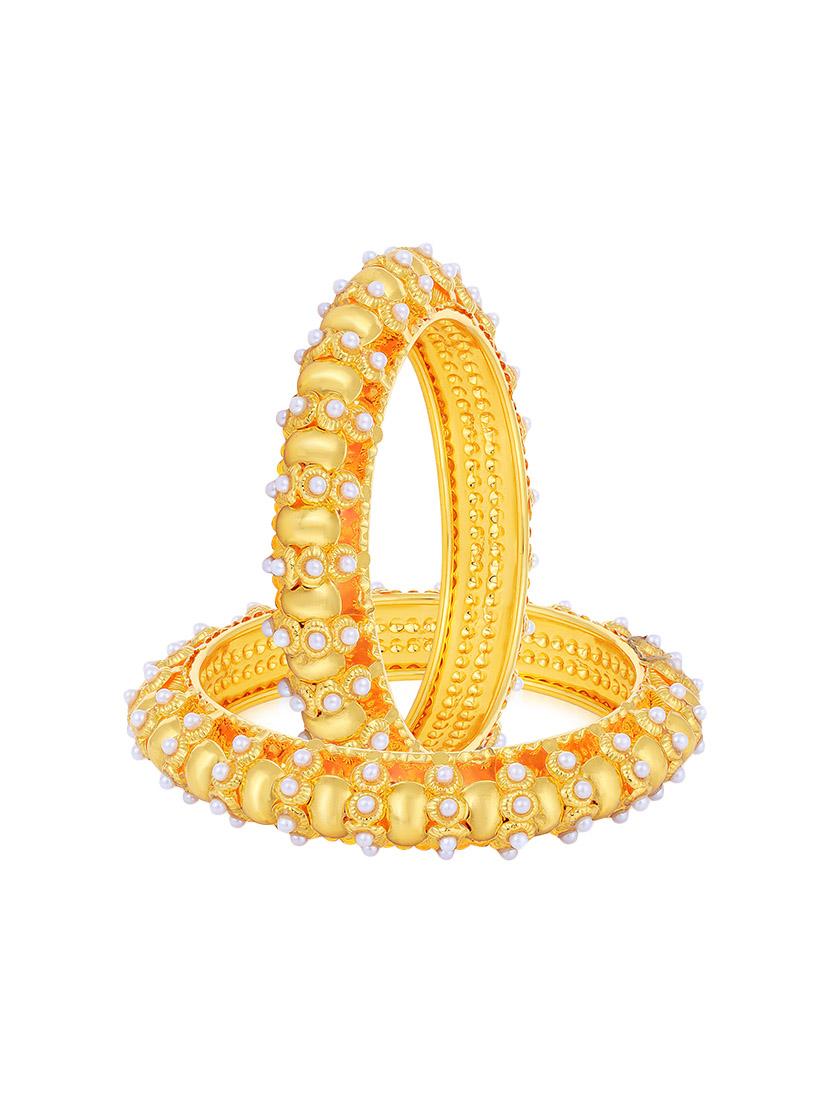 gold pearl gold plated bangle - 16697884 - Zoom Image - 4