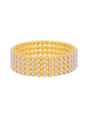 gold pearl gold plated bangle - 16697885 - Standard Image - 3